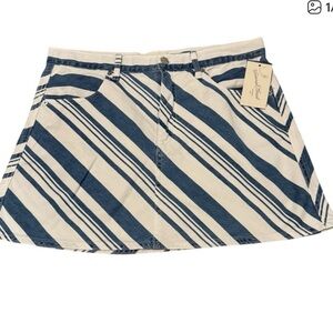 Universal Thread Blue and White Striped Mini Skirt